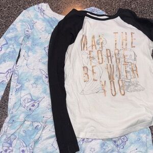 Star Wars set! Grogu long sleeved dress & long sleeved Leia and R2-D2 shirt 7/8